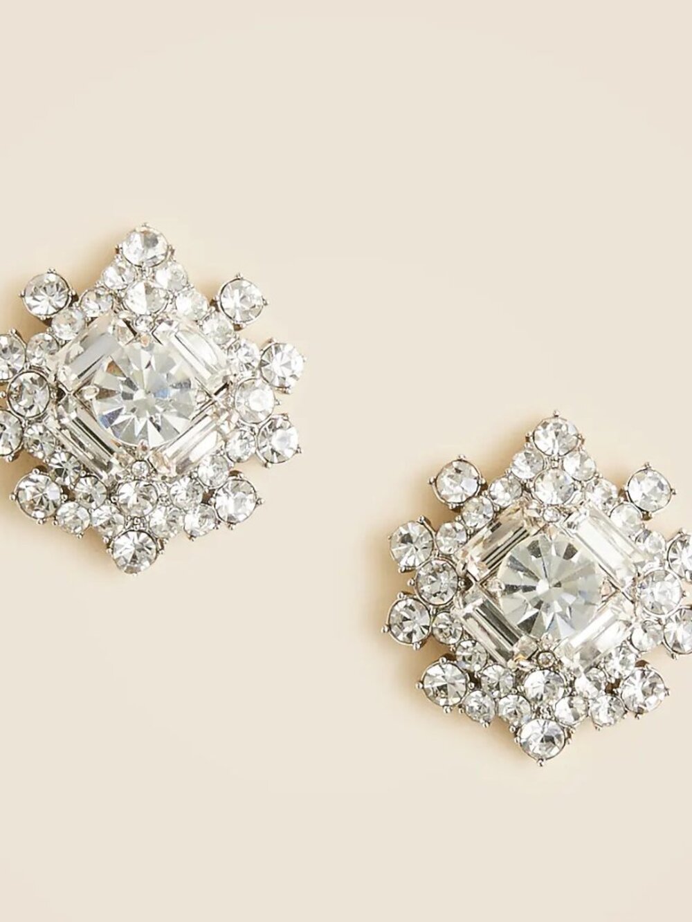 J. Crew Crystal Stud Faux Diamond Earrings NWT Style CS358